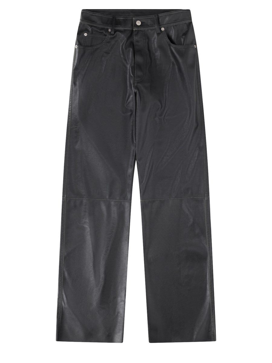 jeans 5 tasche effetto pelle
