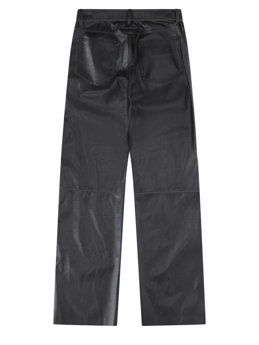 jeans 5 tasche effetto pelle
