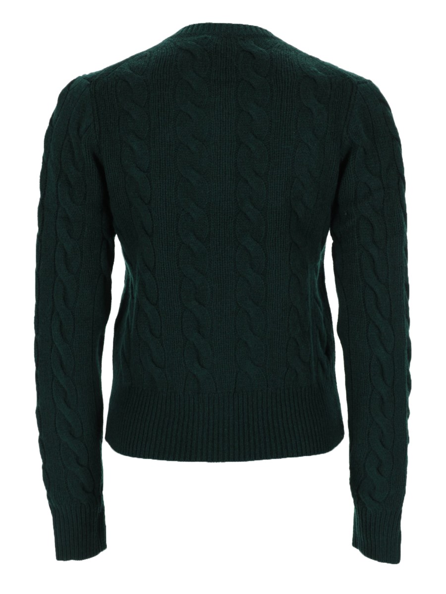 Cardigan A Trecce Con Logo