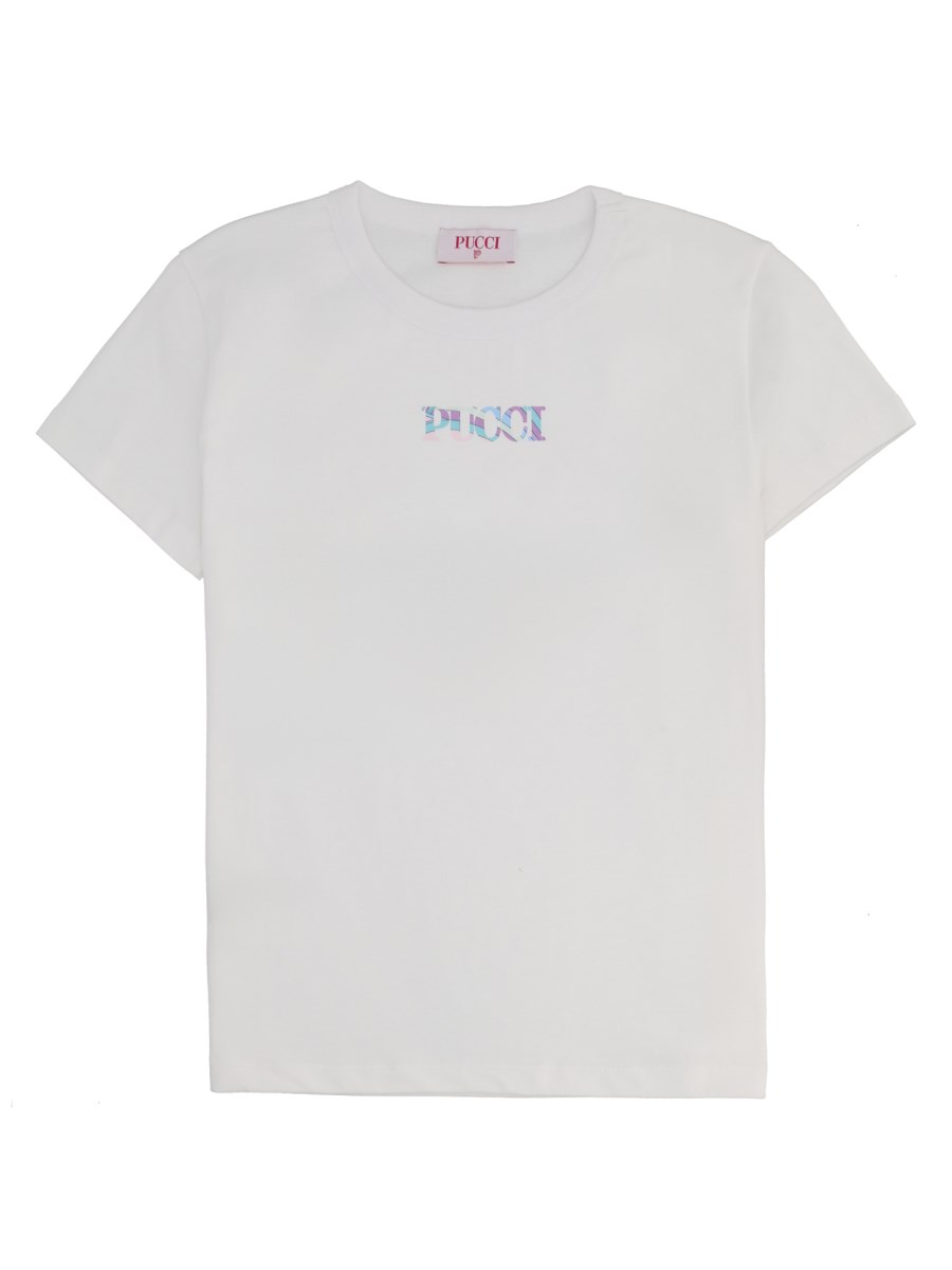 T-shirt con logo e stampa sul retro