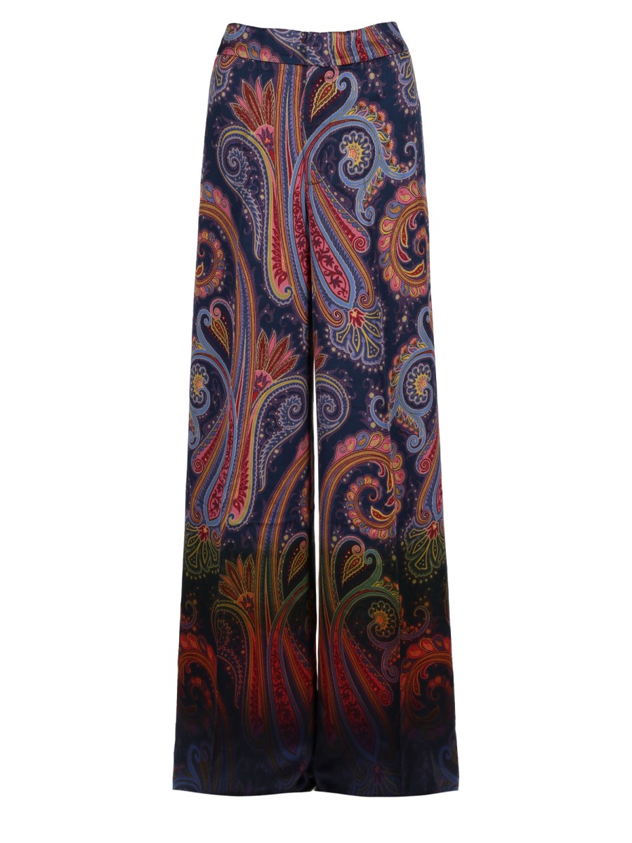 PANTALONE IN ENVERS SATIN CON MOTIVO PAISLEY