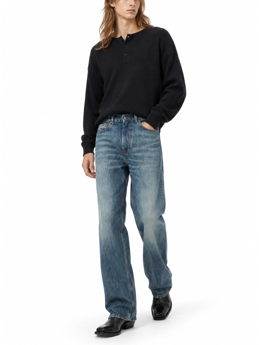 Jeans Third Cut in Denim Di Cotone
