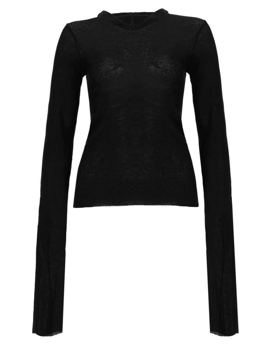 T-SHIRT CROPPED HOODED RIB LS T