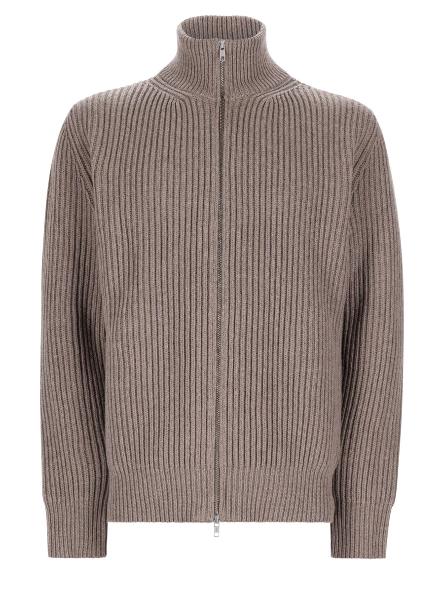 maglia a costine con zip