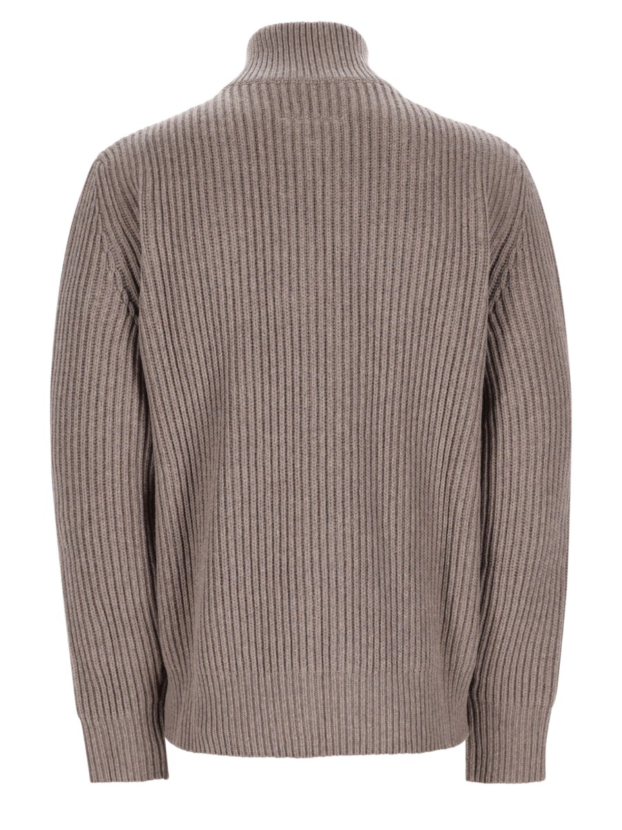 maglia a costine con zip