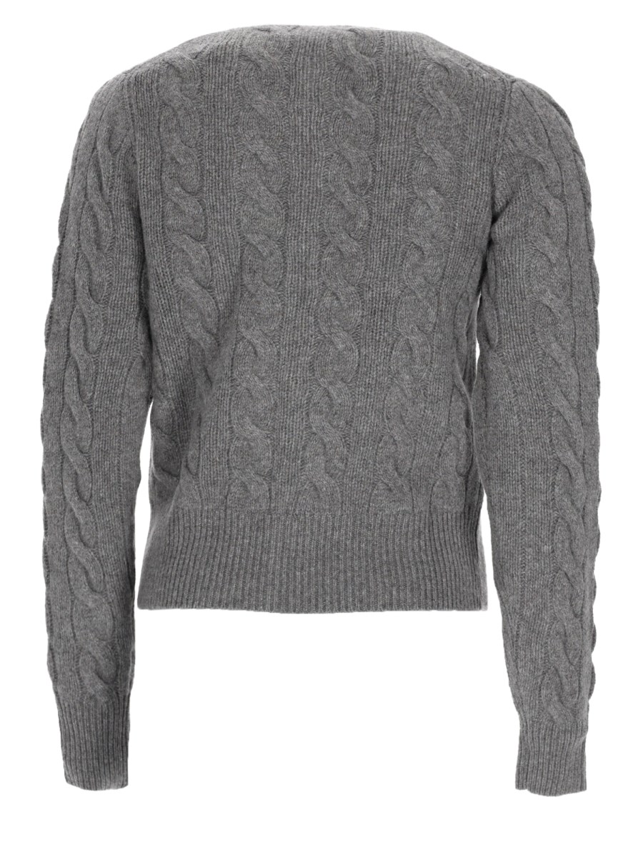 CARDIGAN A TRECCE CON LOGO