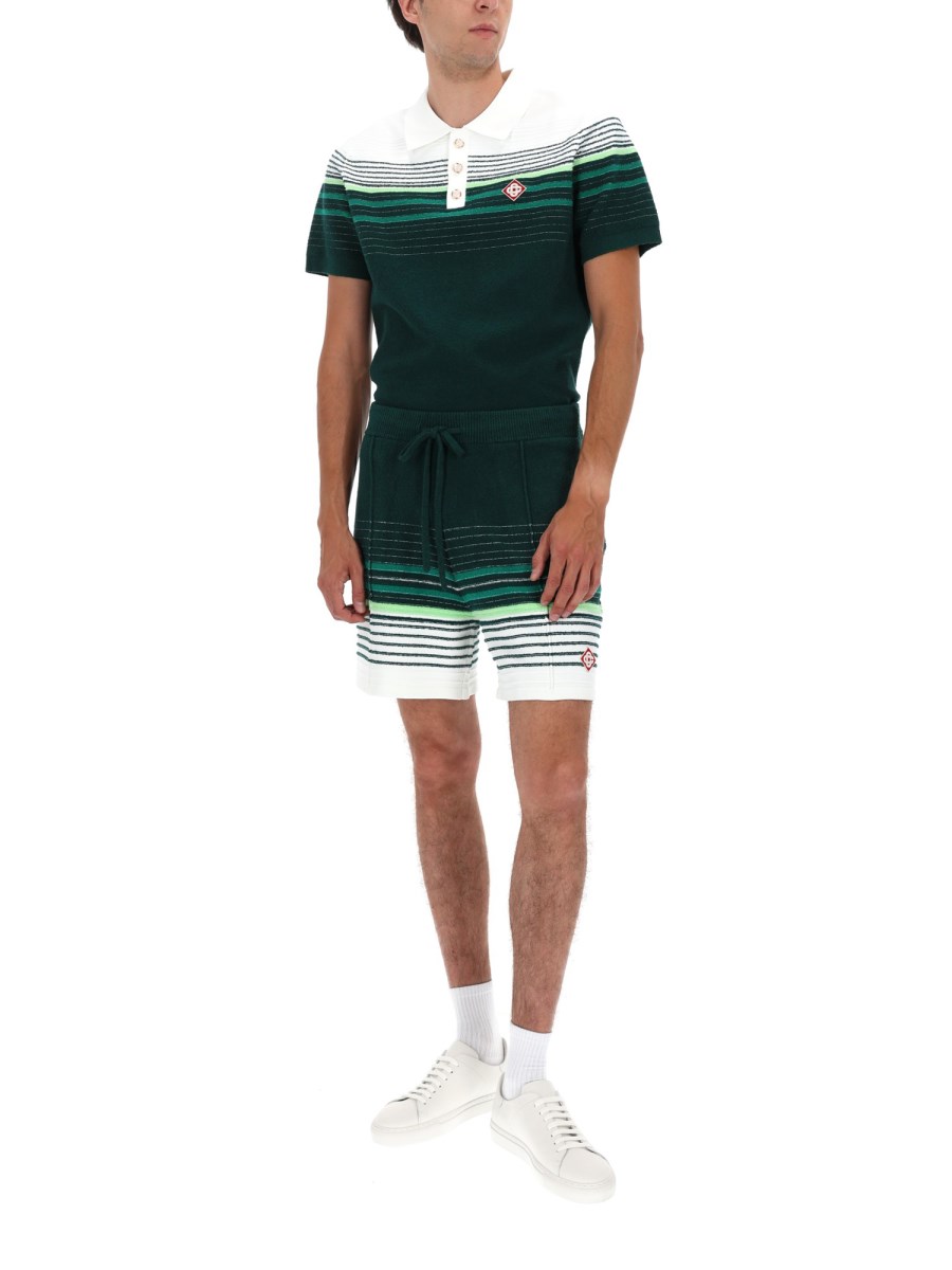 SHORTS A RIGHE BOUCLÉ 