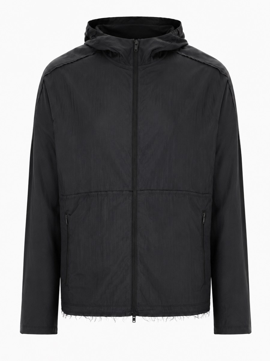 giacca running con cappuccio e zip