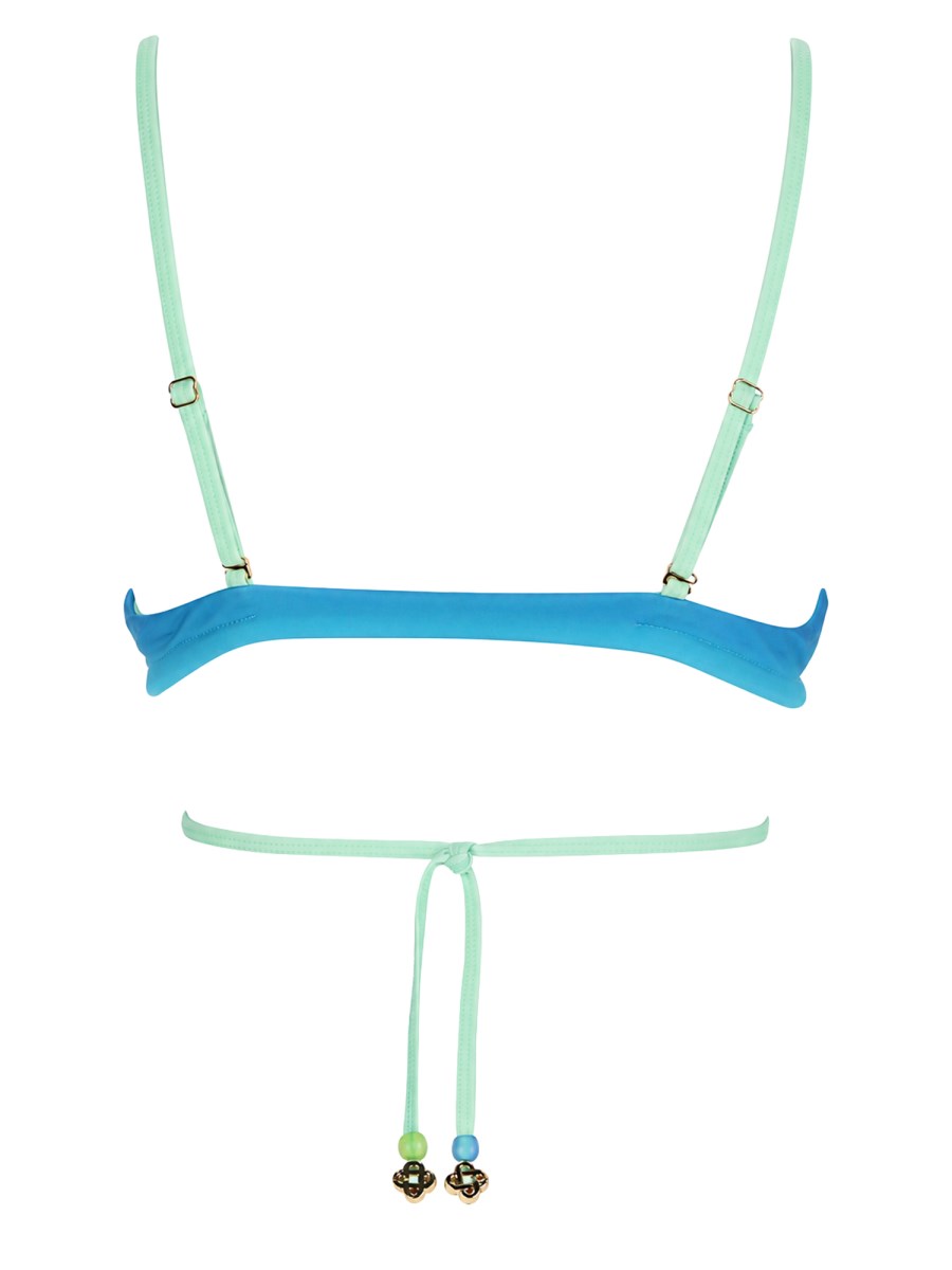 TOP BIKINI CON STAMPA GRADIENT E PERLINE