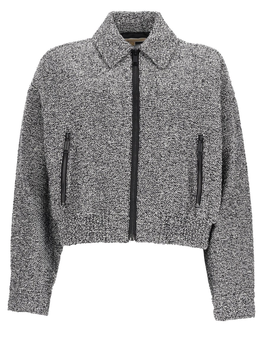 GIACCA BOMBER IN COTONE CON ZIP