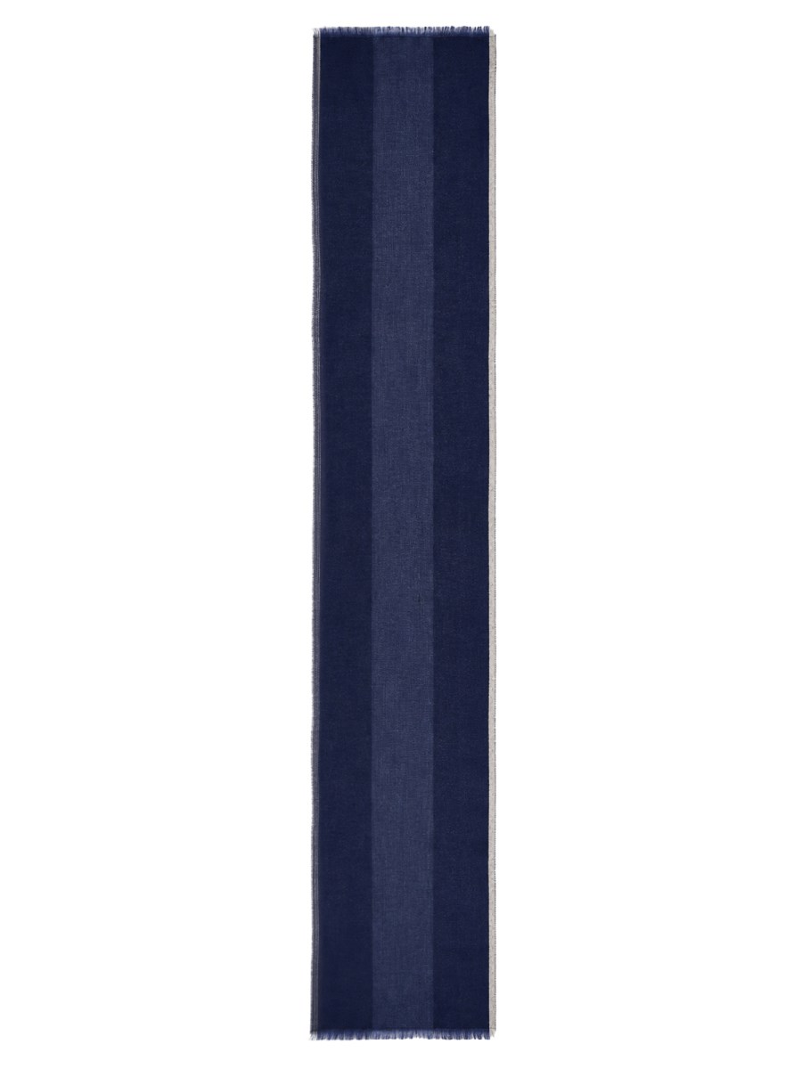 SCIARPA IN DIAGONALE DI LANA CASHMERE CON BORDO RIGATO