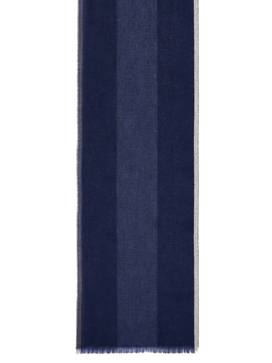 SCIARPA IN DIAGONALE DI LANA CASHMERE CON BORDO RIGATO