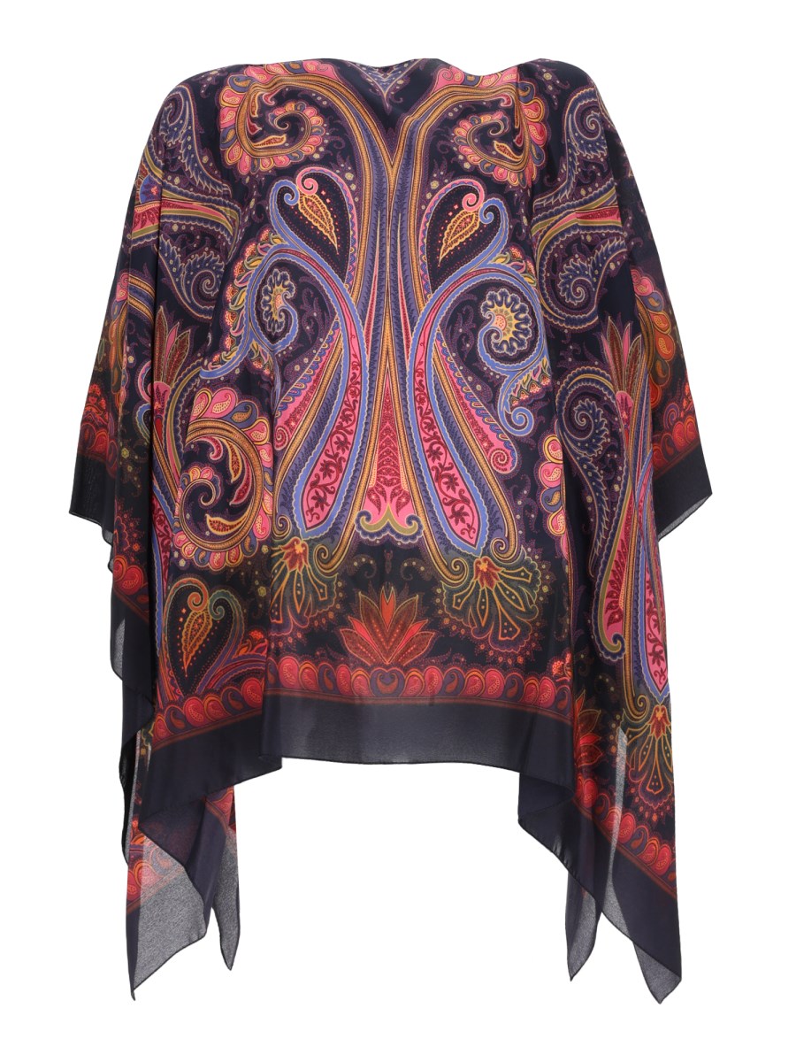 TOP PONCHO CON STAMPA