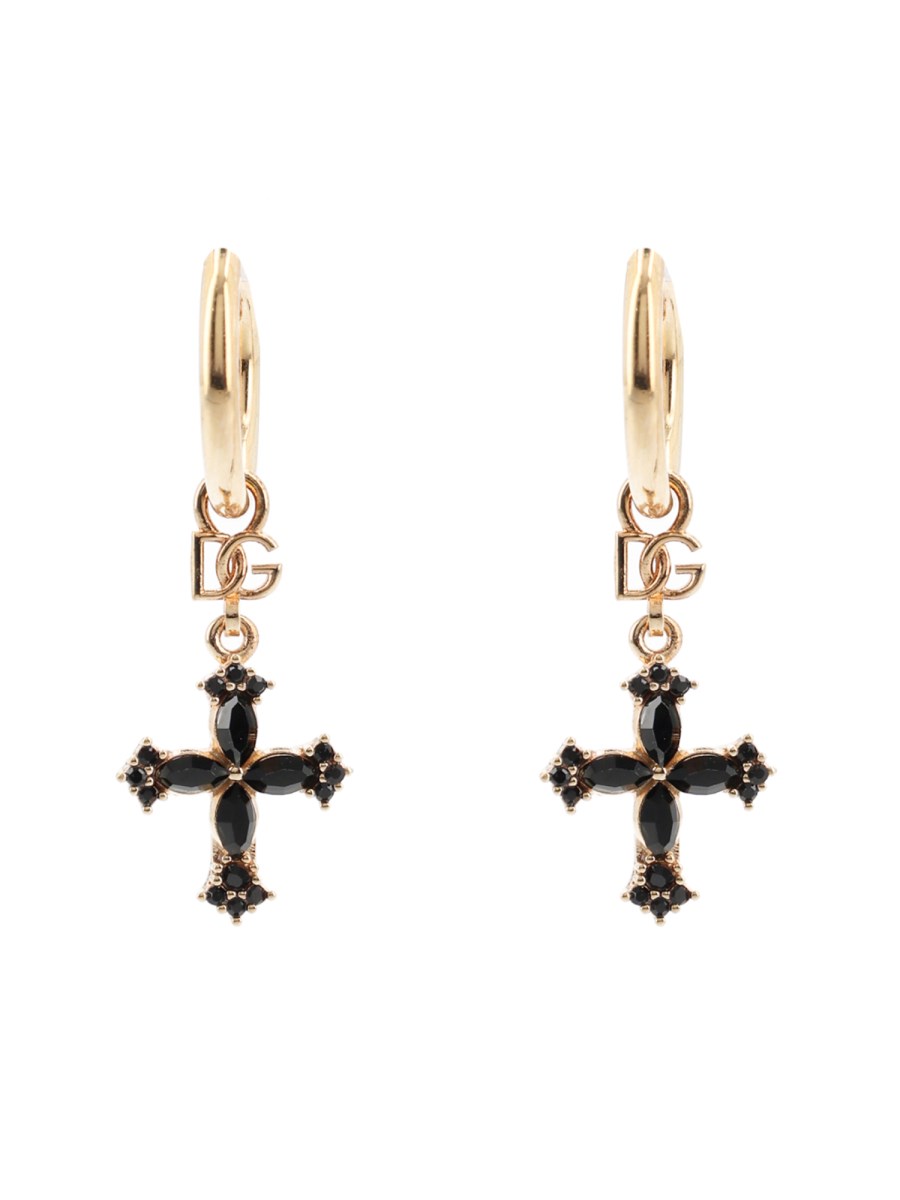 Orecchini Creola Con Croci E Strass