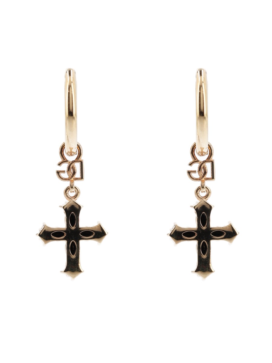 Orecchini Creola Con Croci E Strass