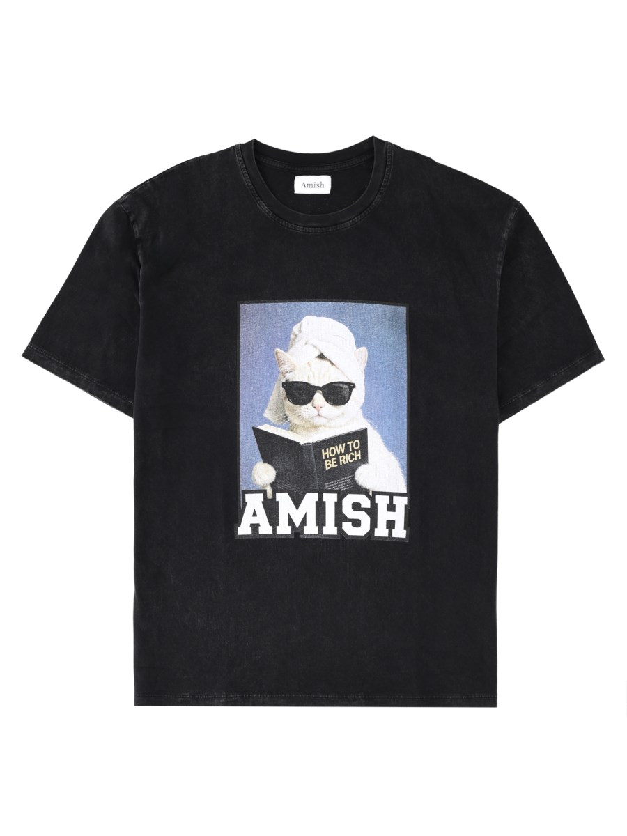 T-Shirt con Stampa Rich Cat