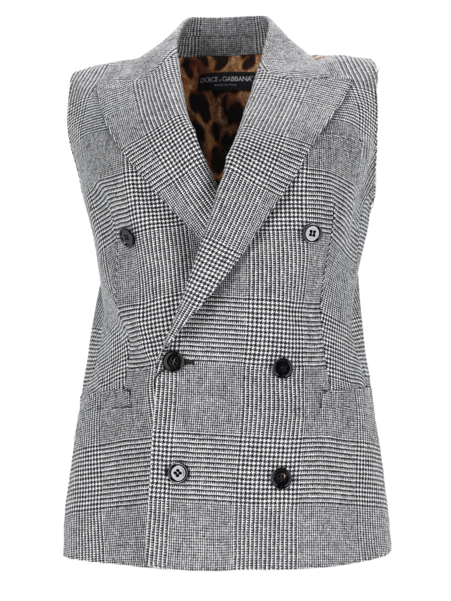 Gilet In Flanella Principe Di Galles