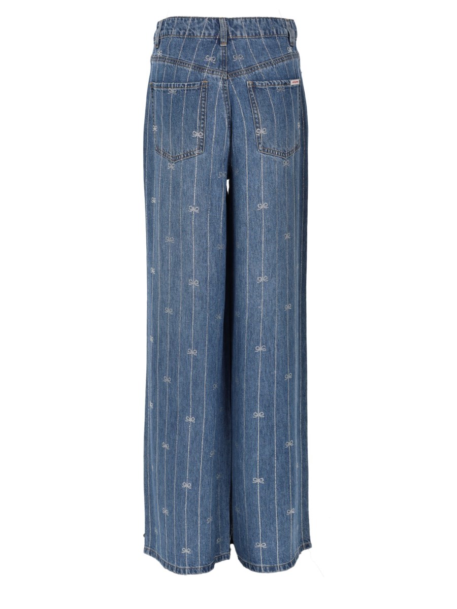 Jeans in Denim con Strass