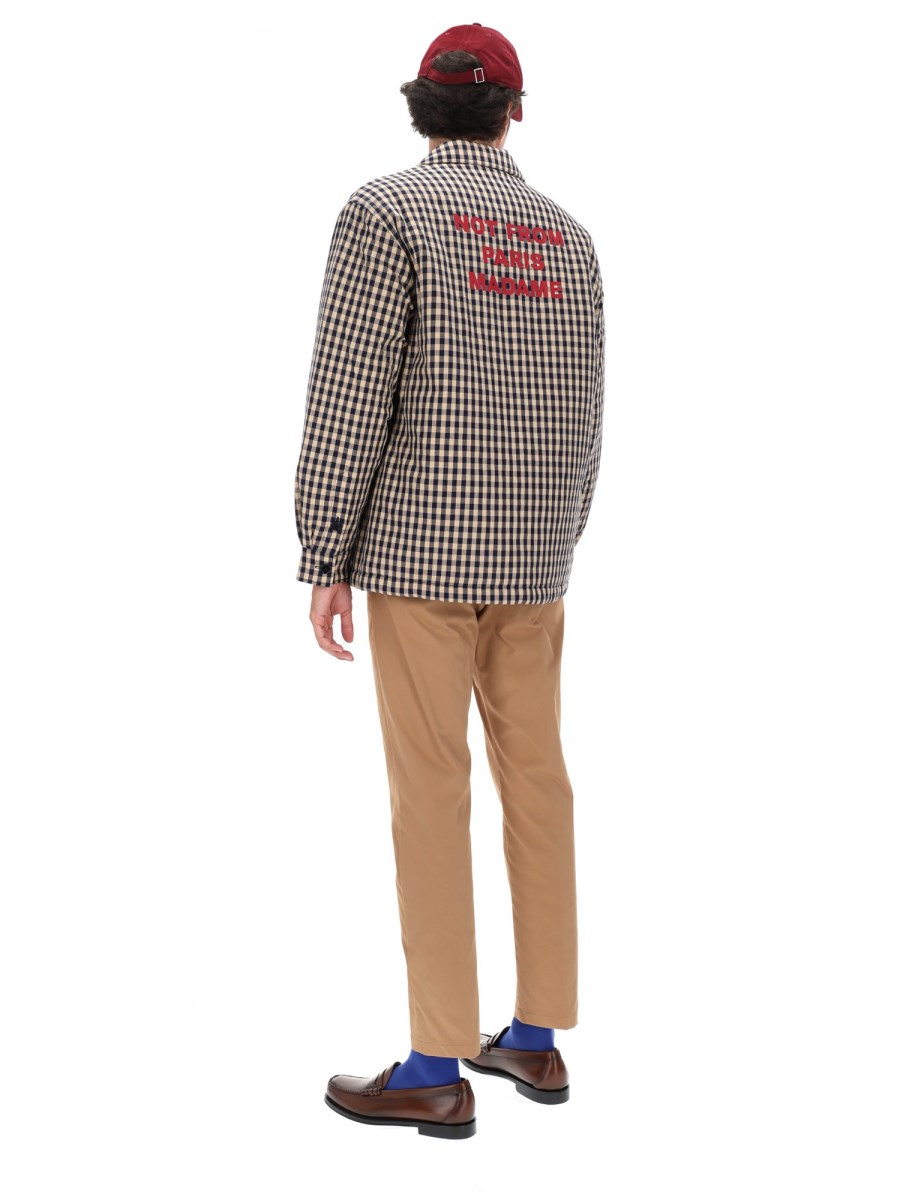 OVERSHIRT SLOGAN IN COTONE CHECK