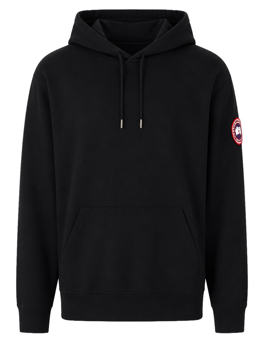 FELPA CON PATCH LOGO E CAPPUCCIO