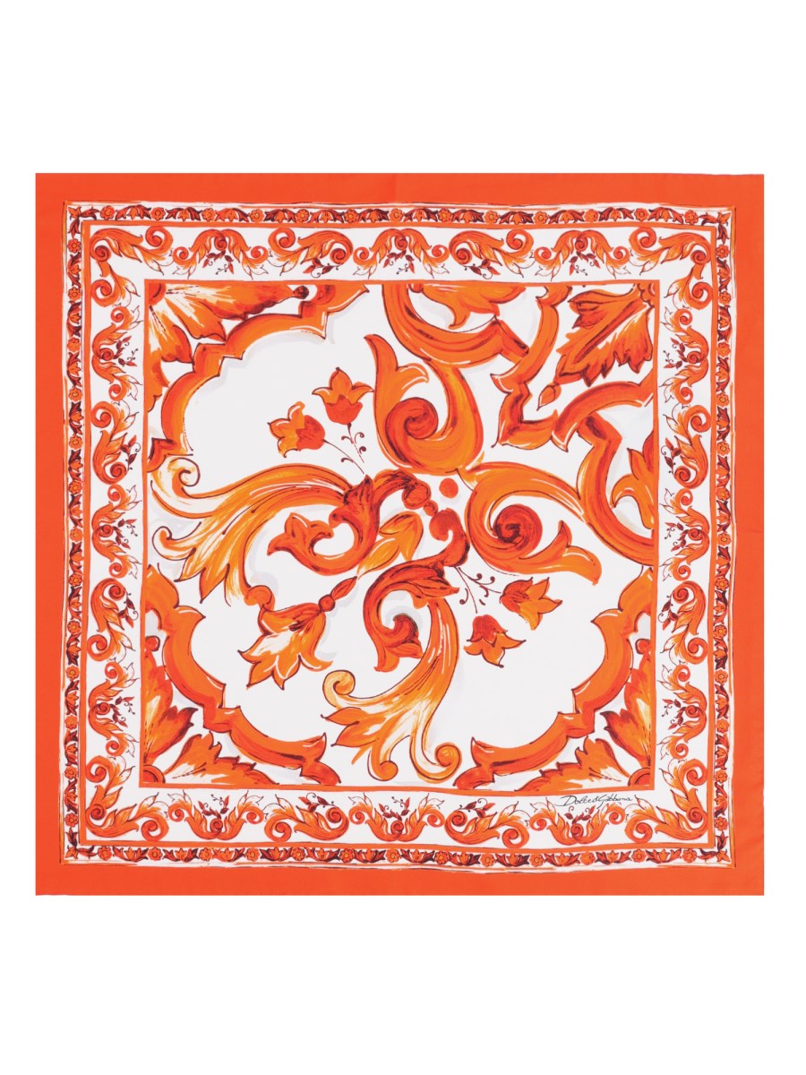 FOULARD IN TWILL DI SETA STAMPA MAIOLICA