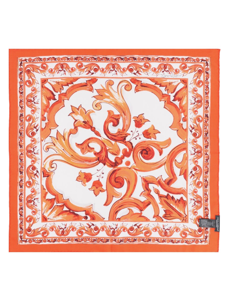 FOULARD IN TWILL DI SETA STAMPA MAIOLICA