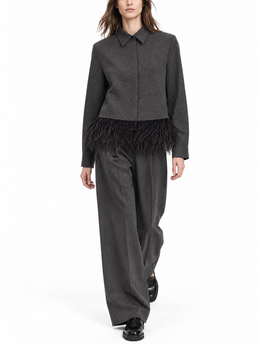Camicia con Dettaglio in Piume