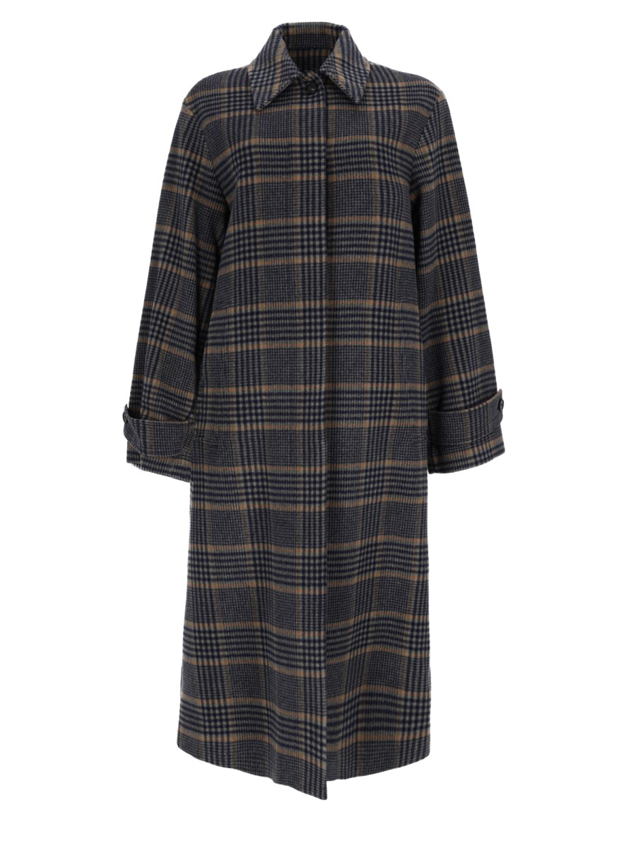 Cappotto in Lana con Bottoni sul Retro