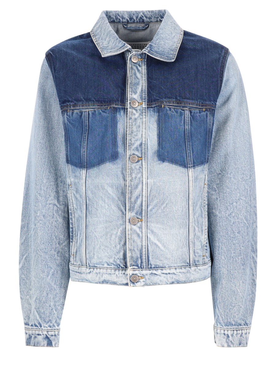 Giacca In Denim Effeto Patchwork