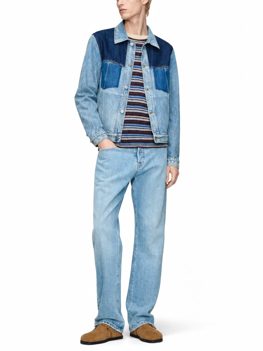 Giacca In Denim Effeto Patchwork