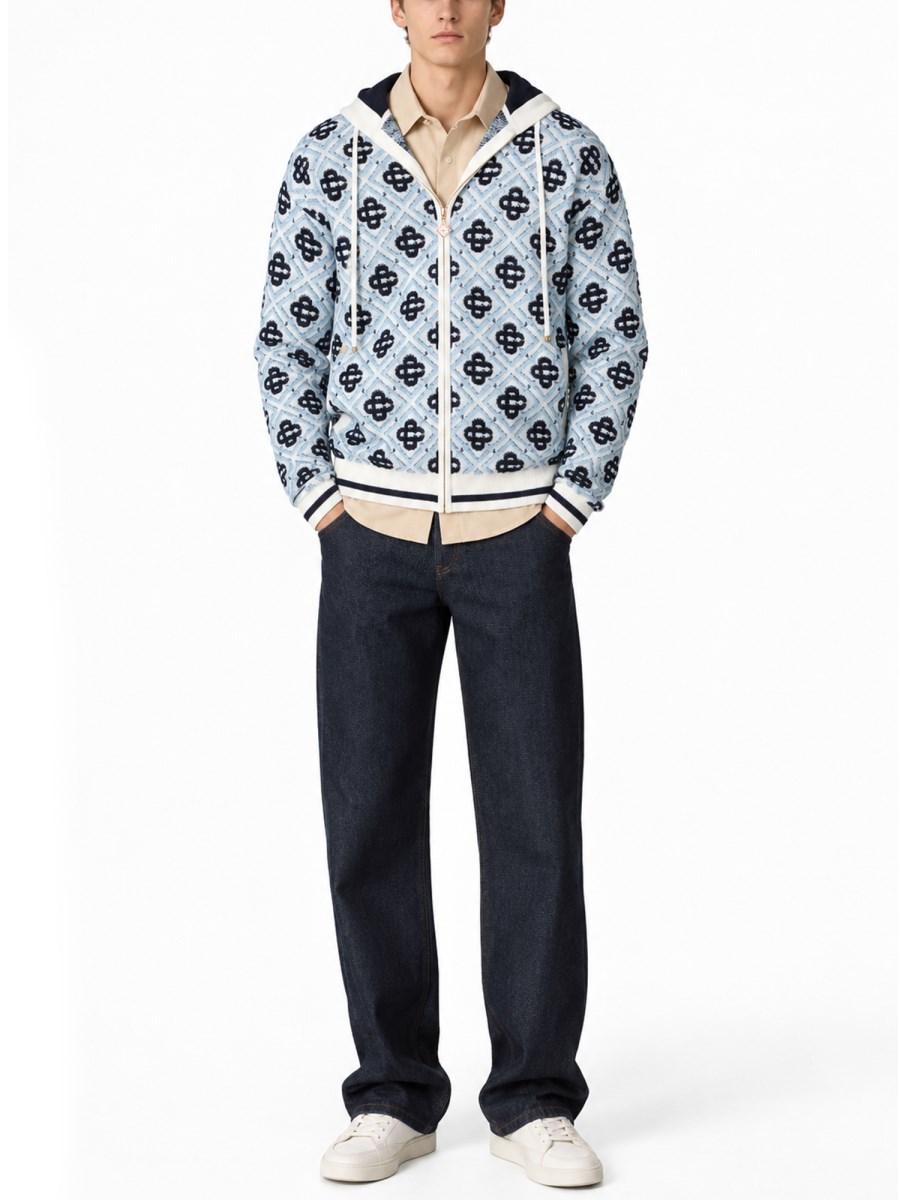 FELPA MONOGRAM CON CAPPUCCIO E ZIP