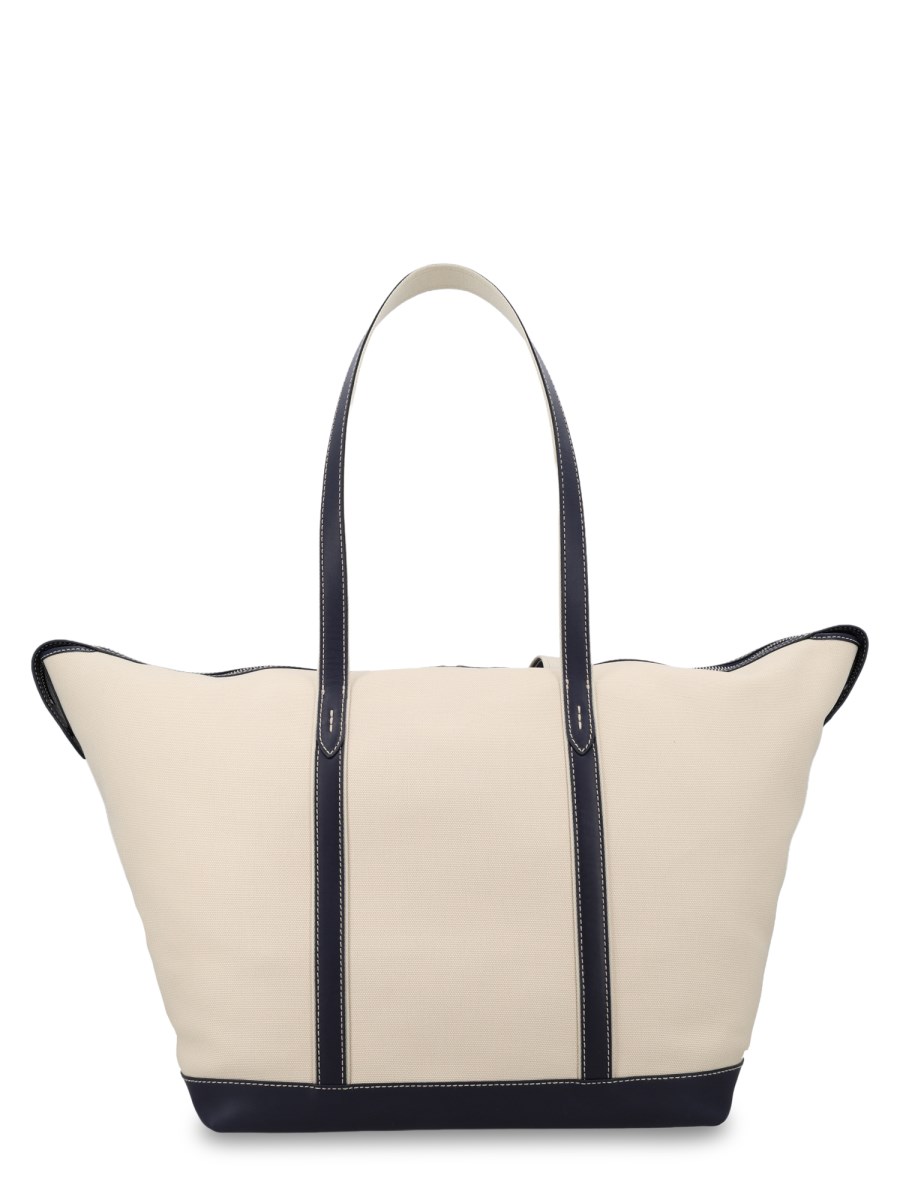 BORSA TOTE LARGE IN TELA E PELLE