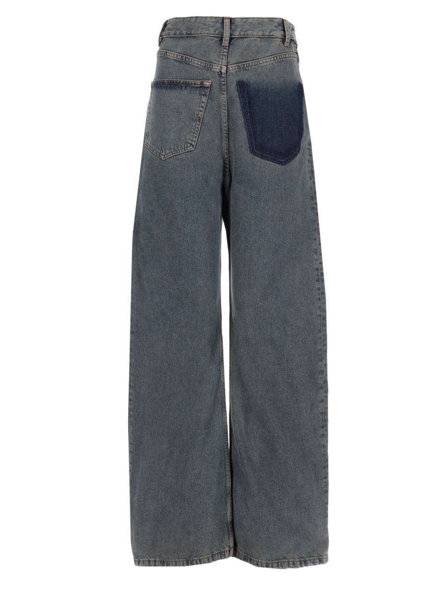 jeans 5 tasche in denim di cotone