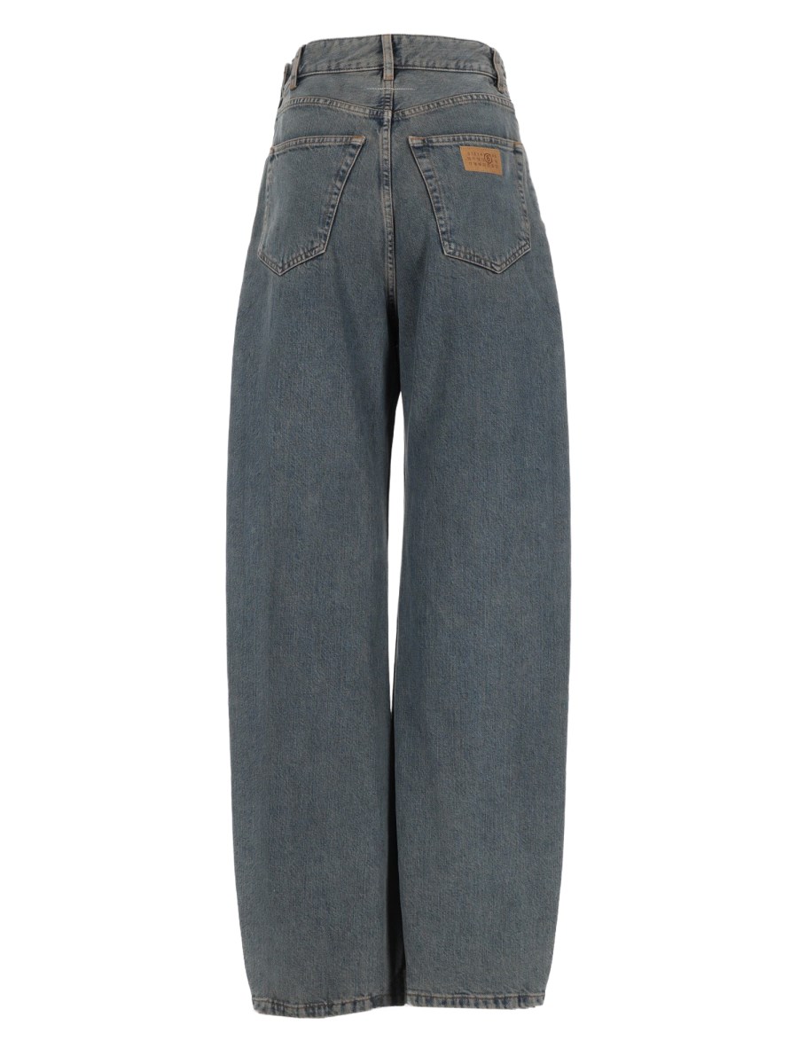 jeans 5 tasche in denim di cotone
