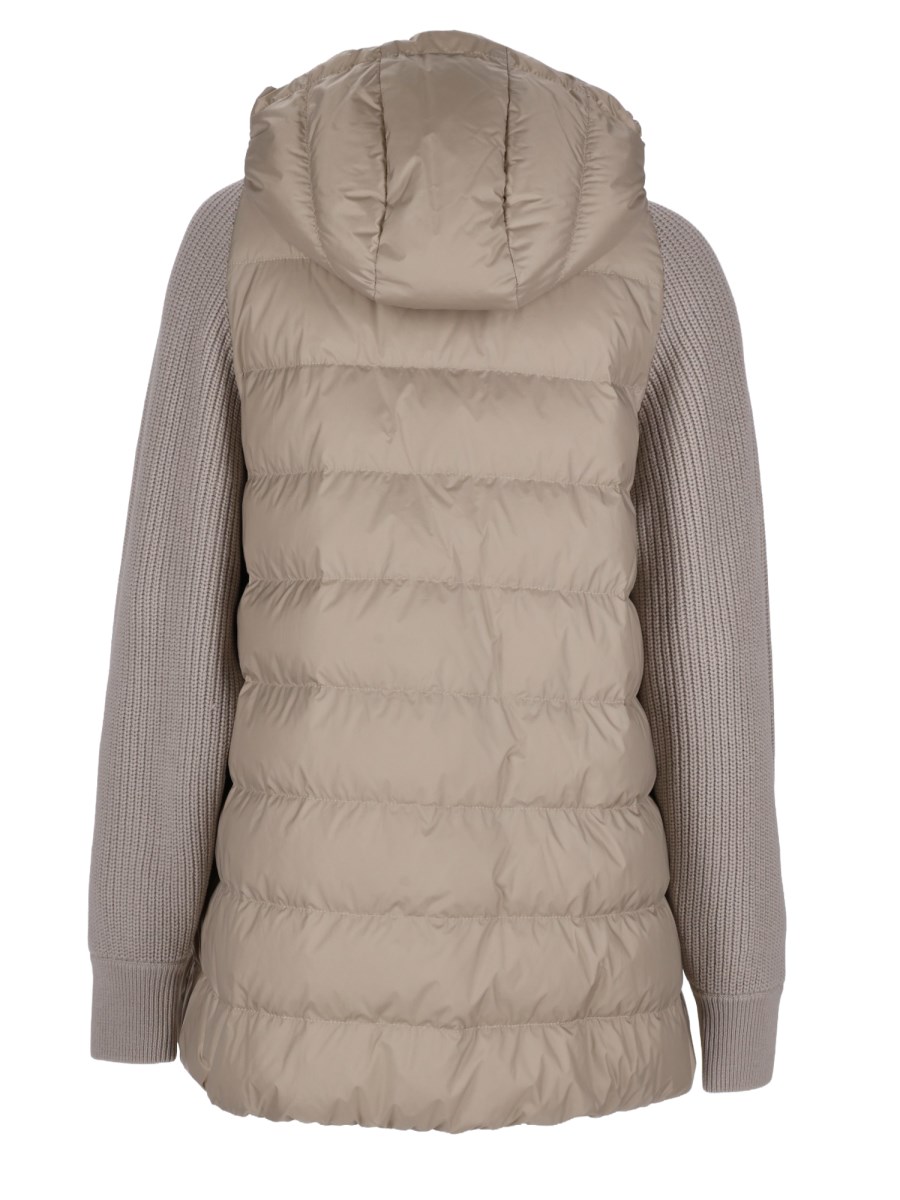 PIUMINO IN NYLON CON MANICA IN MAGLIA