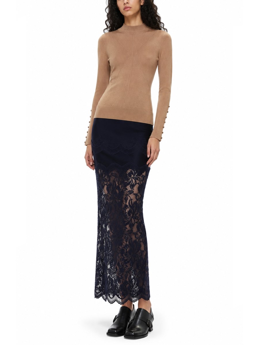 GONNA MIDI IN PIZZO E JERSEY