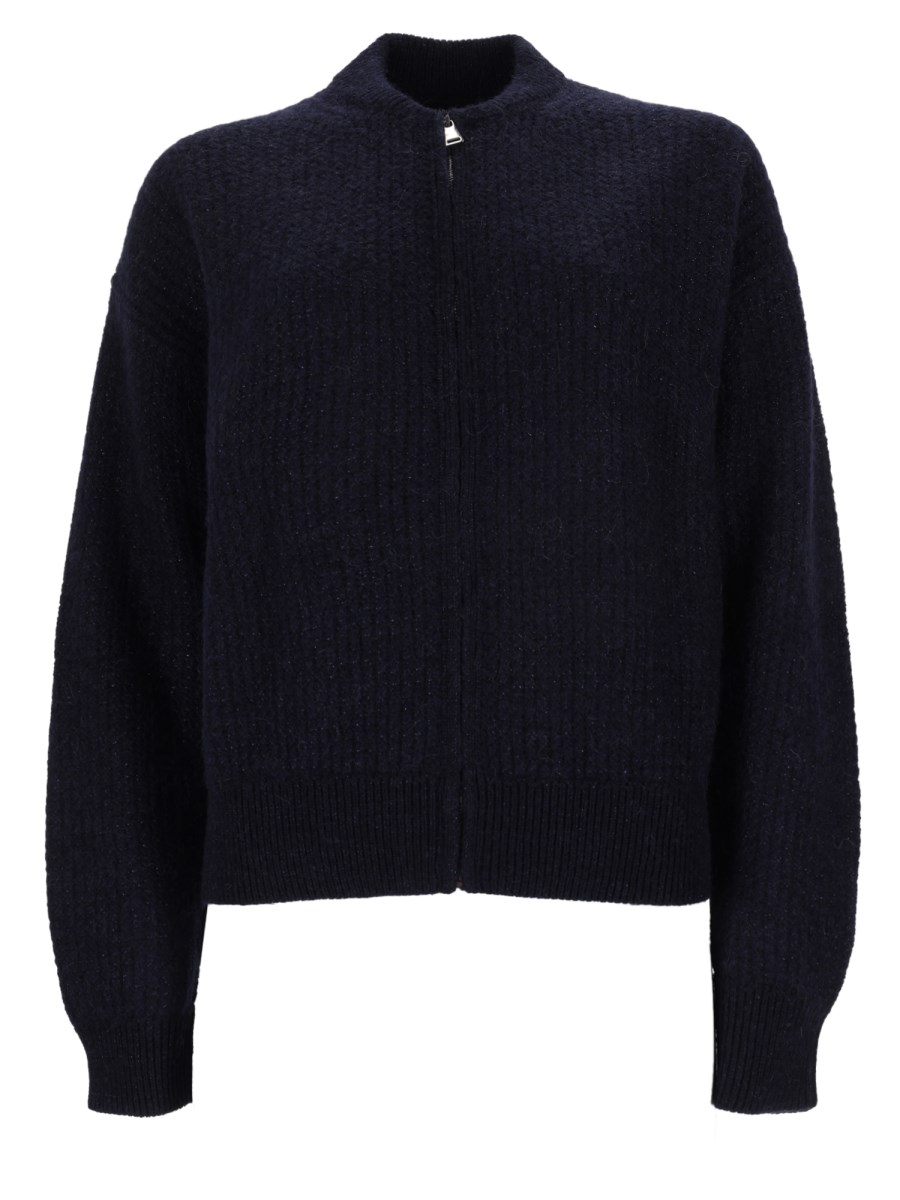 Maglia in Misto Lana e Cotone con Zip