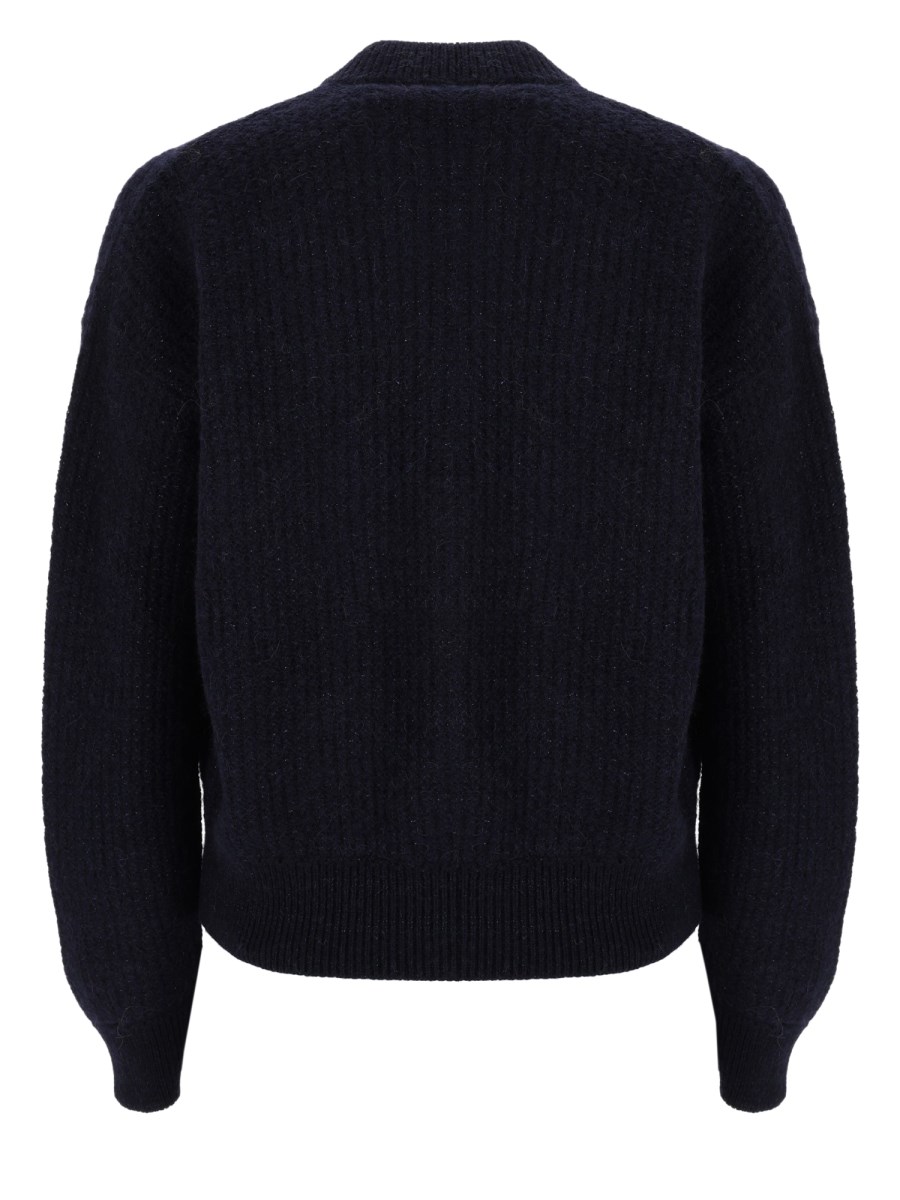 Maglia in Misto Lana e Cotone con Zip