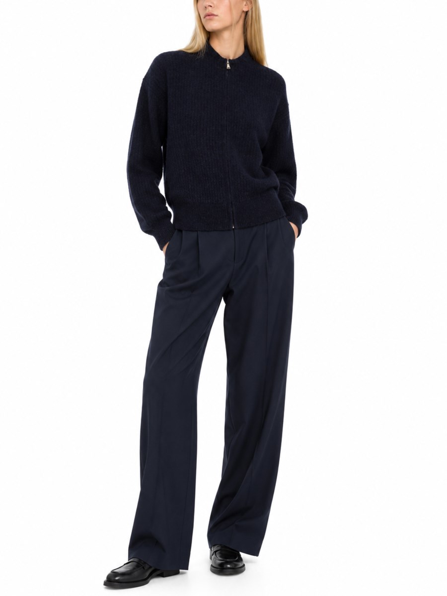Maglia in Misto Lana e Cotone con Zip