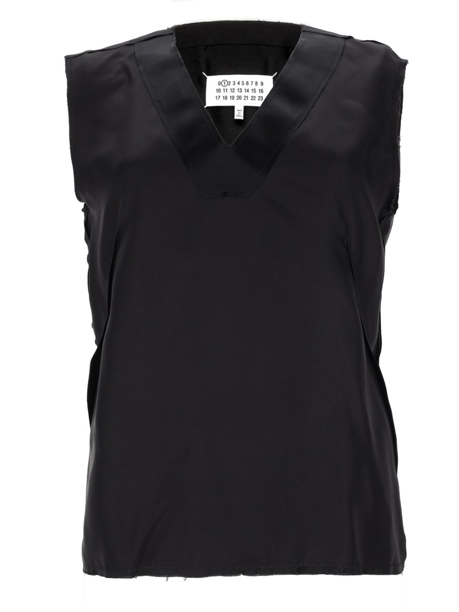 Top In Seta Con Scollo A V