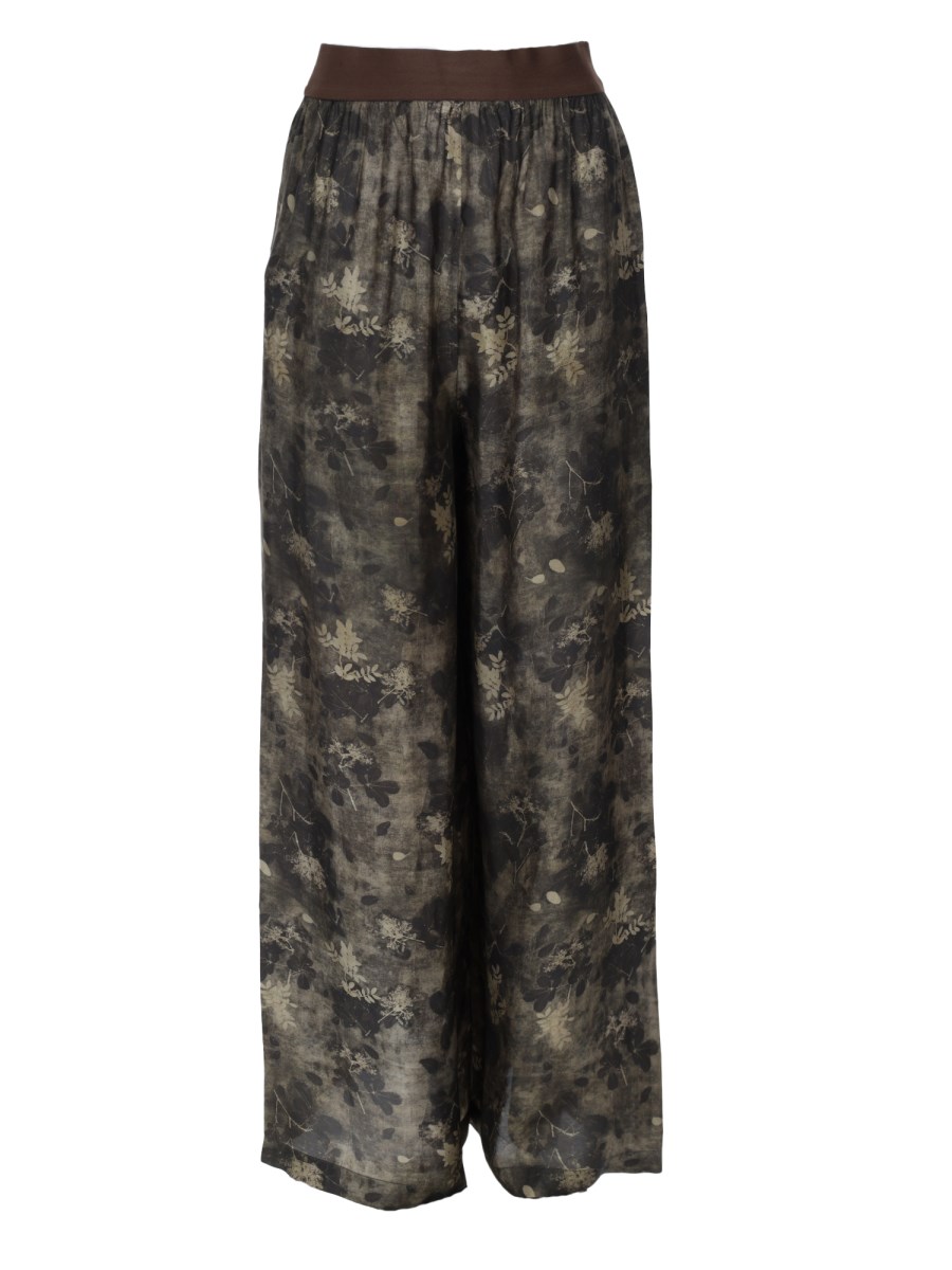 Pantalone Ampio In Viscosa E Cupro