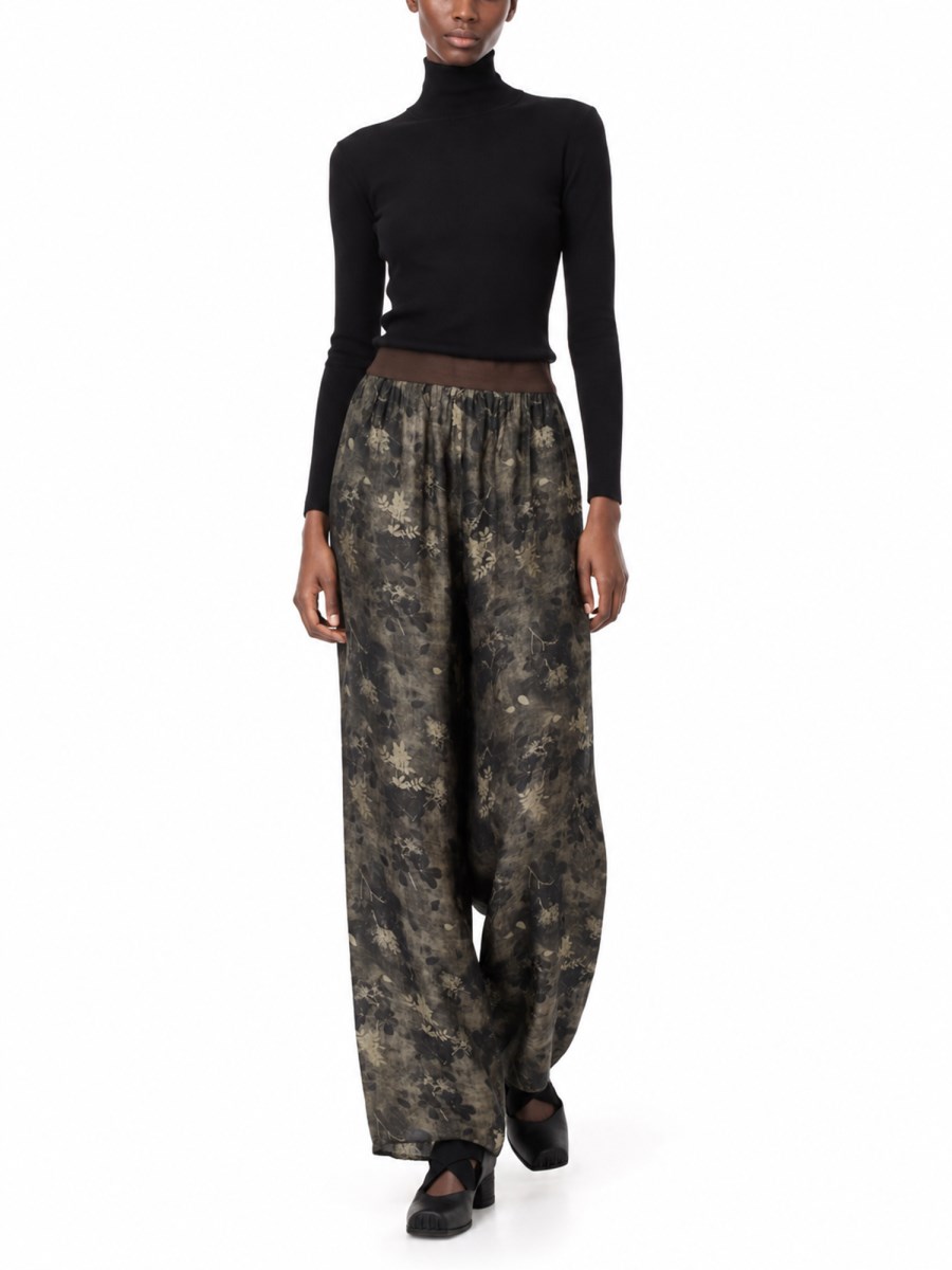 Pantalone Ampio In Viscosa E Cupro