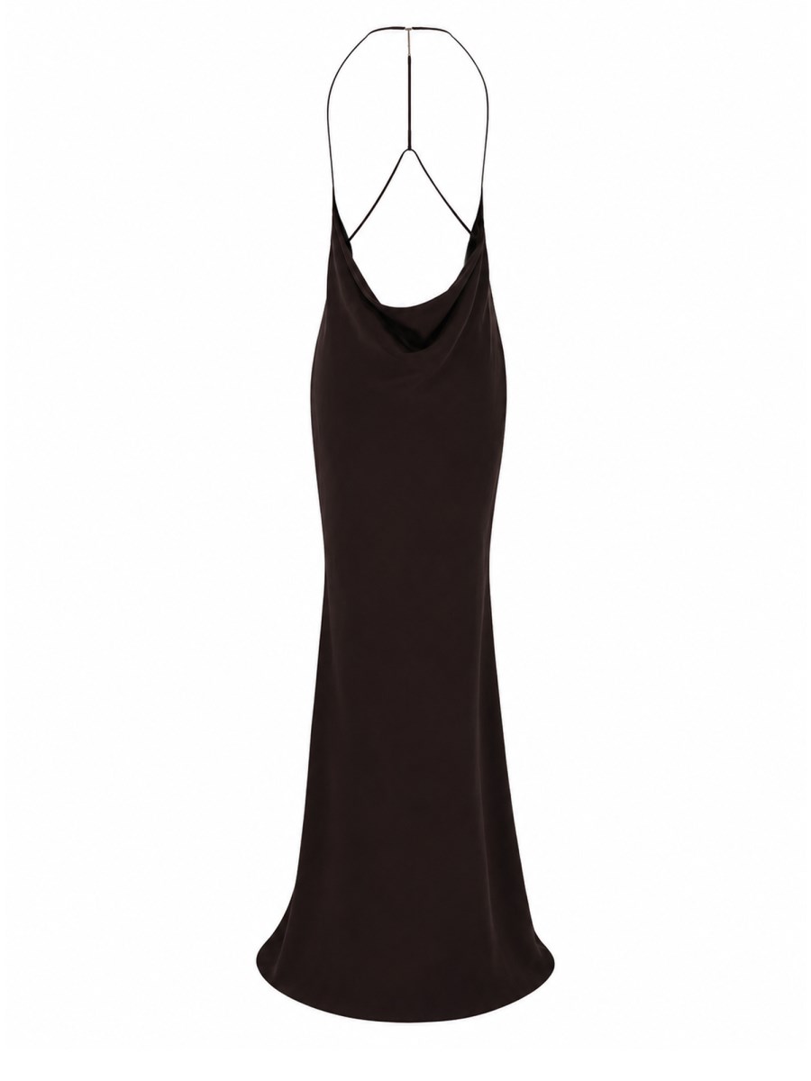 ABITO LUNGO IN SATIN DI SETA