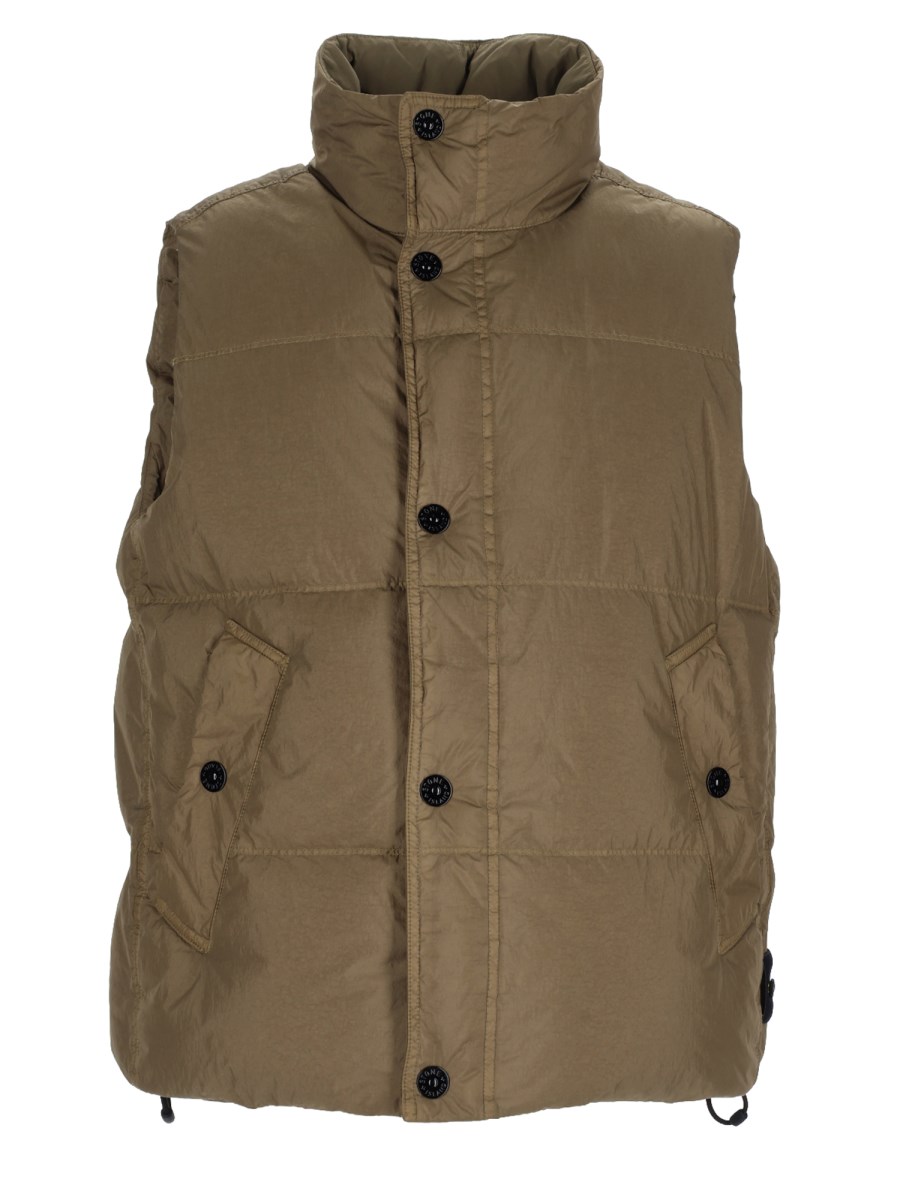 GILET IMBOTTITO IN PIUMA RESISTENTE AL VENTO CON ANTIGOCCIA