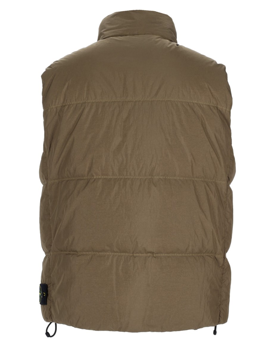 GILET IMBOTTITO IN PIUMA RESISTENTE AL VENTO CON ANTIGOCCIA