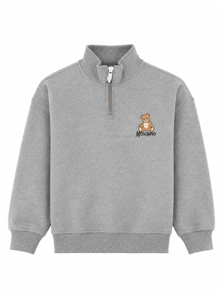 Felpa con chiusura a mezza zip e dettaglio teddy bear