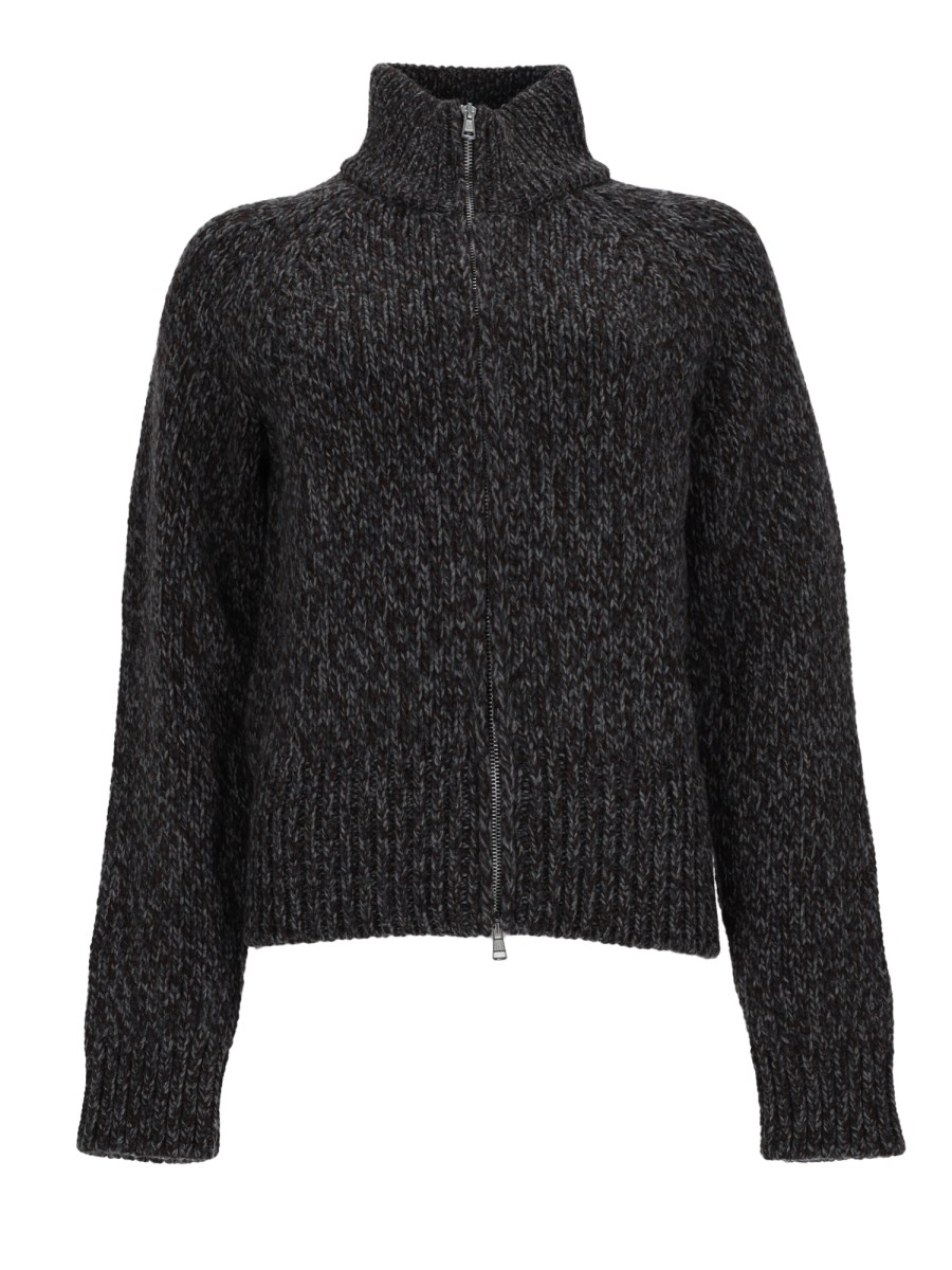 Cardigan In Lana Con Zip