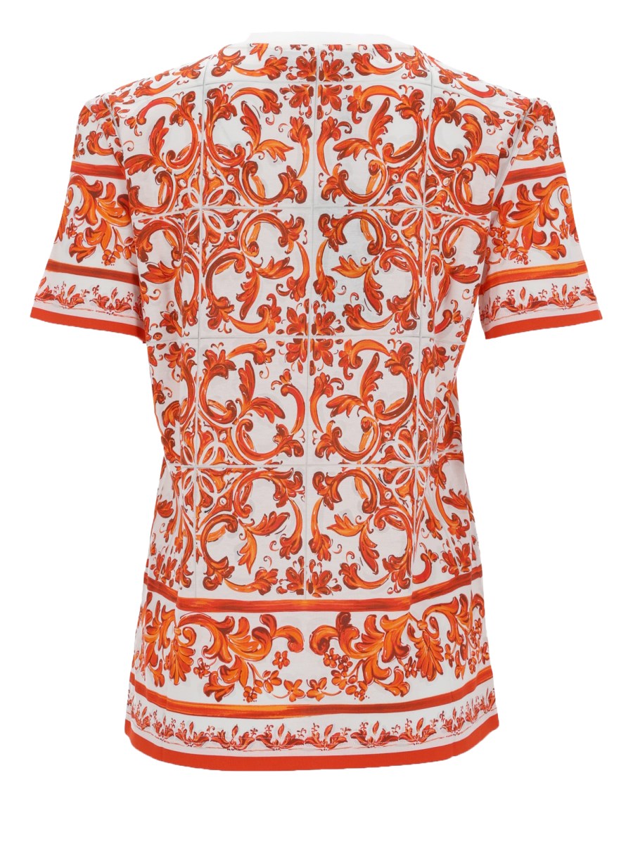 T-SHIRT IN JERSEY STAMPA MAIOLICA