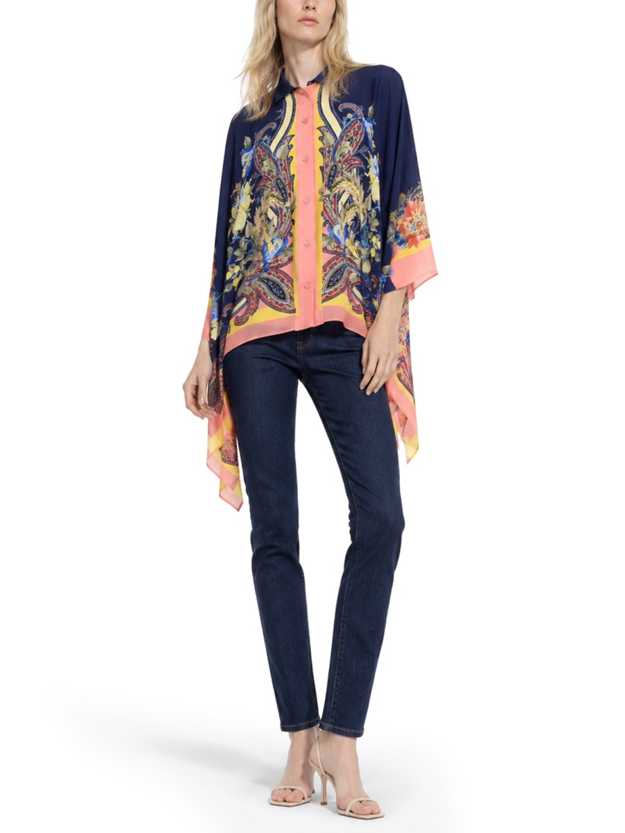 CAMICIA ASIMMETRICA CON STAMPA PAISLEY