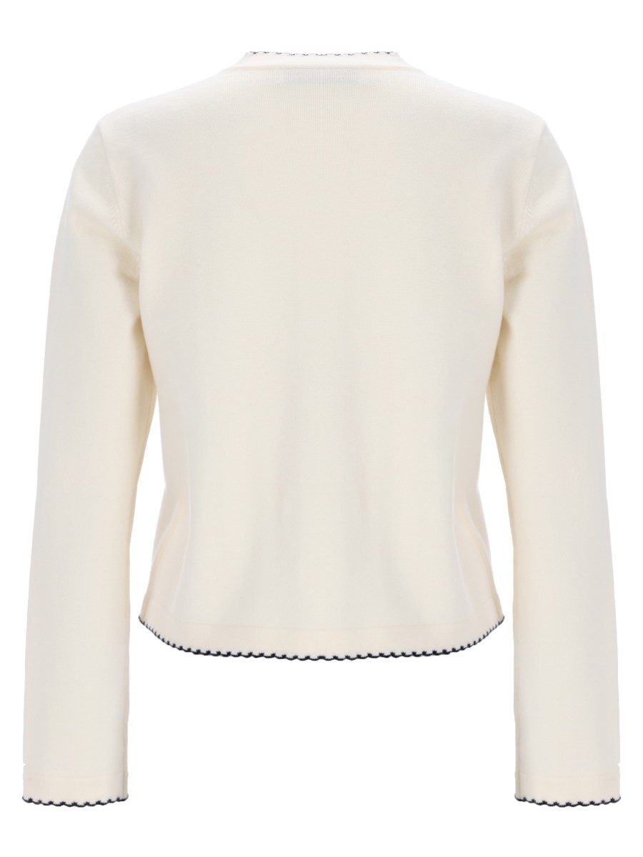 CARDIGAN KENDRA IN LANA CON BORDI SMERLATI